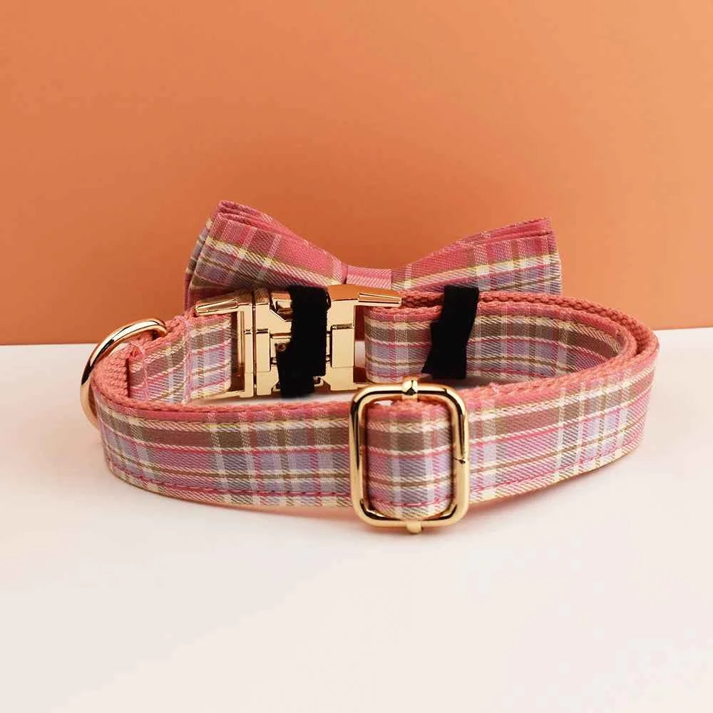Custom Name Dog Collar with Bowtie — Personalized for All Breeds