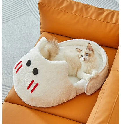 Semi-Enclosed Cat Bed