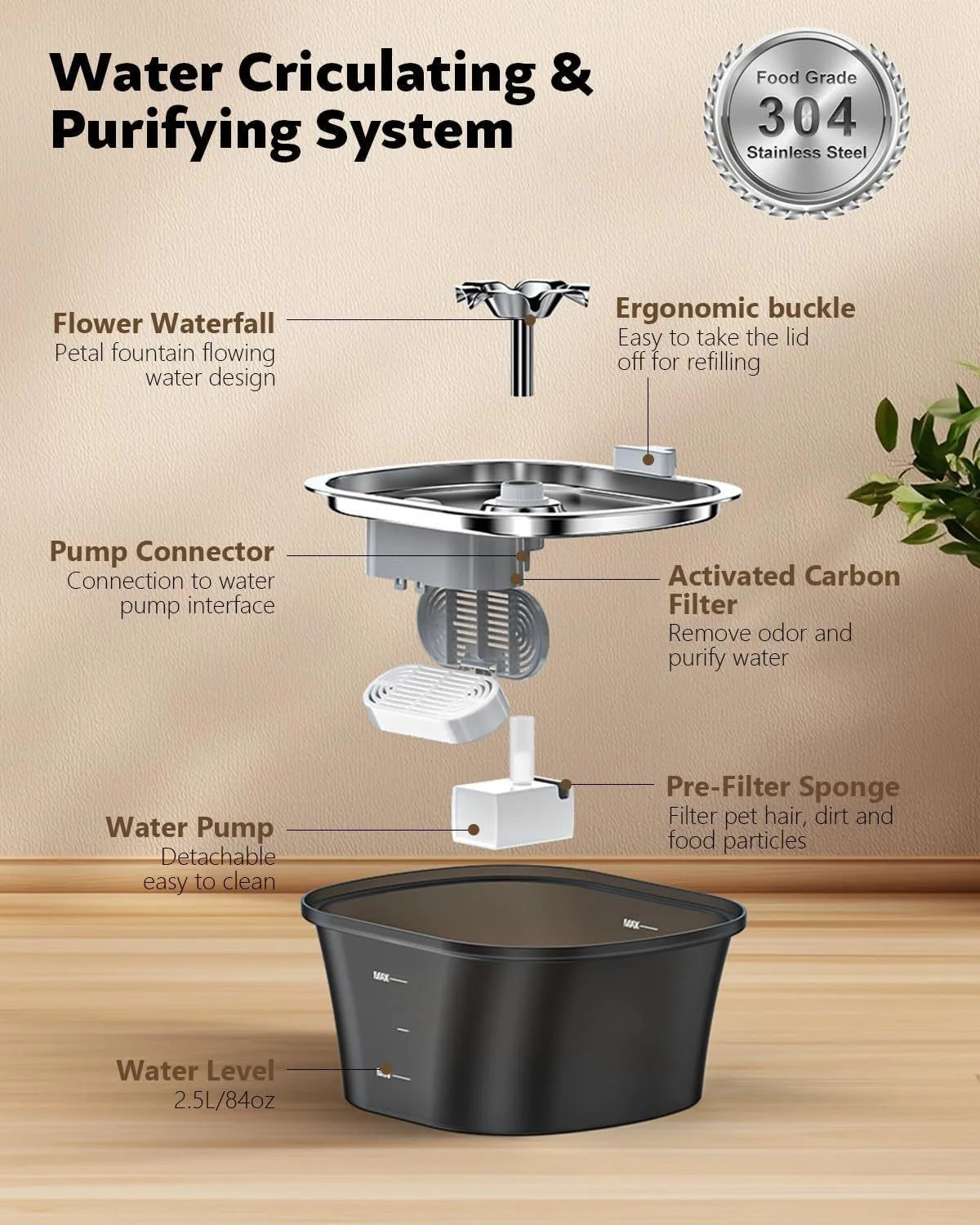 Automatic Pet Water Fountain