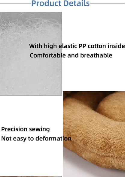 Plush Round Pet Bed for Dogs & Cats