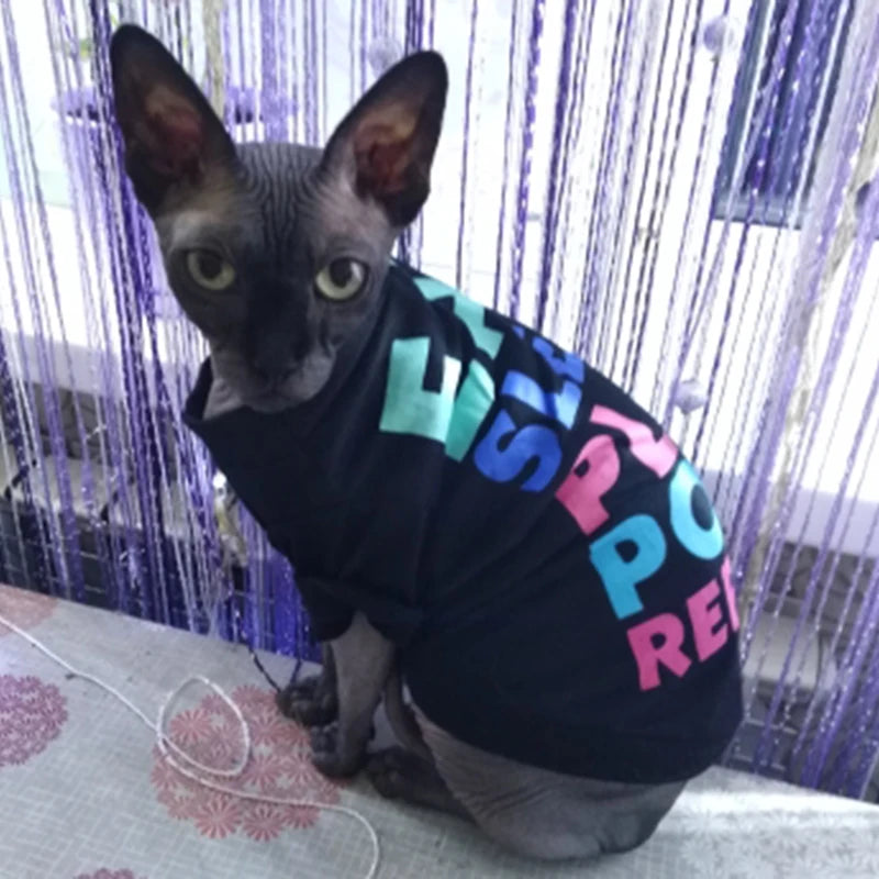 Classic Sphynx Cat T Shirt Shirts Spring Autumn Pet Clothes for Cats Gotas Katten Kedi Vest Dog Mascotas Clothing Vetement Chat