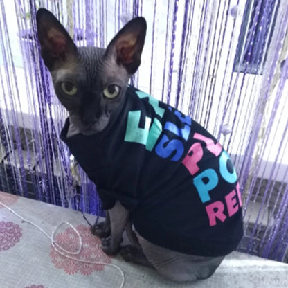 Classic Sphynx Cat T Shirt Shirts Spring Autumn Pet Clothes for Cats Gotas Katten Kedi Vest Dog Mascotas Clothing Vetement Chat