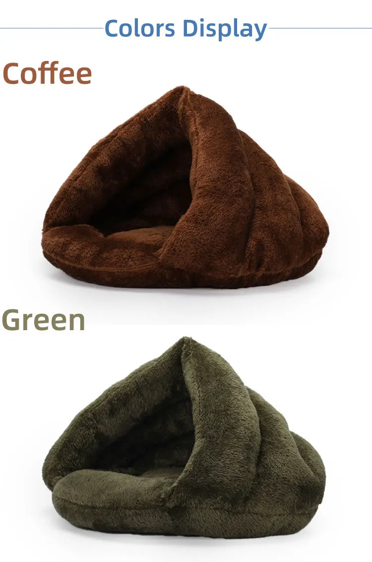 Plush Round Pet Bed for Dogs & Cats