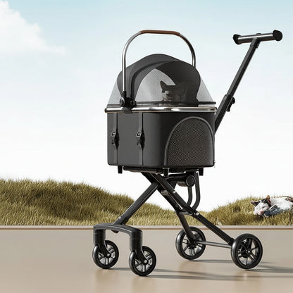 Pet Stroller with Detachable Carrier