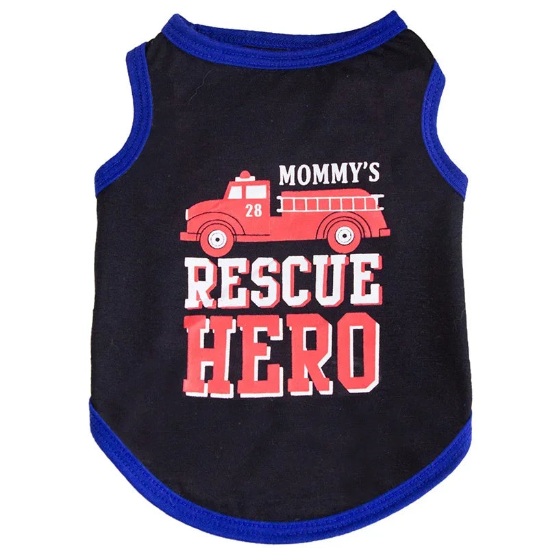Summer Cotton Pet Vest for Small Dogs Cats Letter Print Dog T-shirts Puppy Clothing