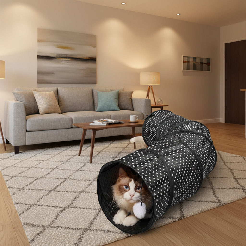 S-Shaped Collapsible Cat Tunnel - Waggy World