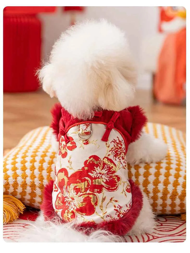 Charming Small Breed Dog Vest for New Year Celebrations