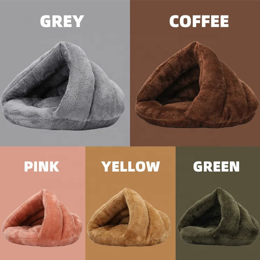 Plush Round Pet Bed for Dogs & Cats