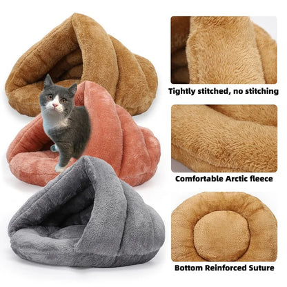 Plush Round Pet Bed for Dogs & Cats