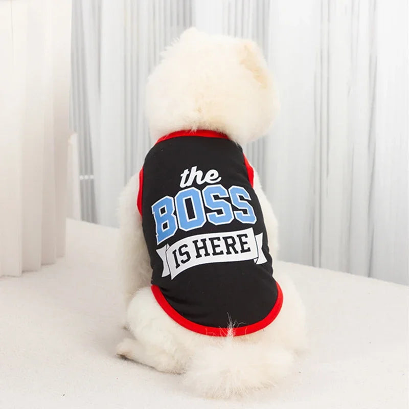 Summer Cotton Pet Vest for Small Dogs Cats Letter Print Dog T-shirts Puppy Clothing