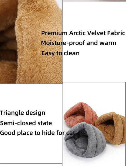 Plush Round Pet Bed for Dogs & Cats