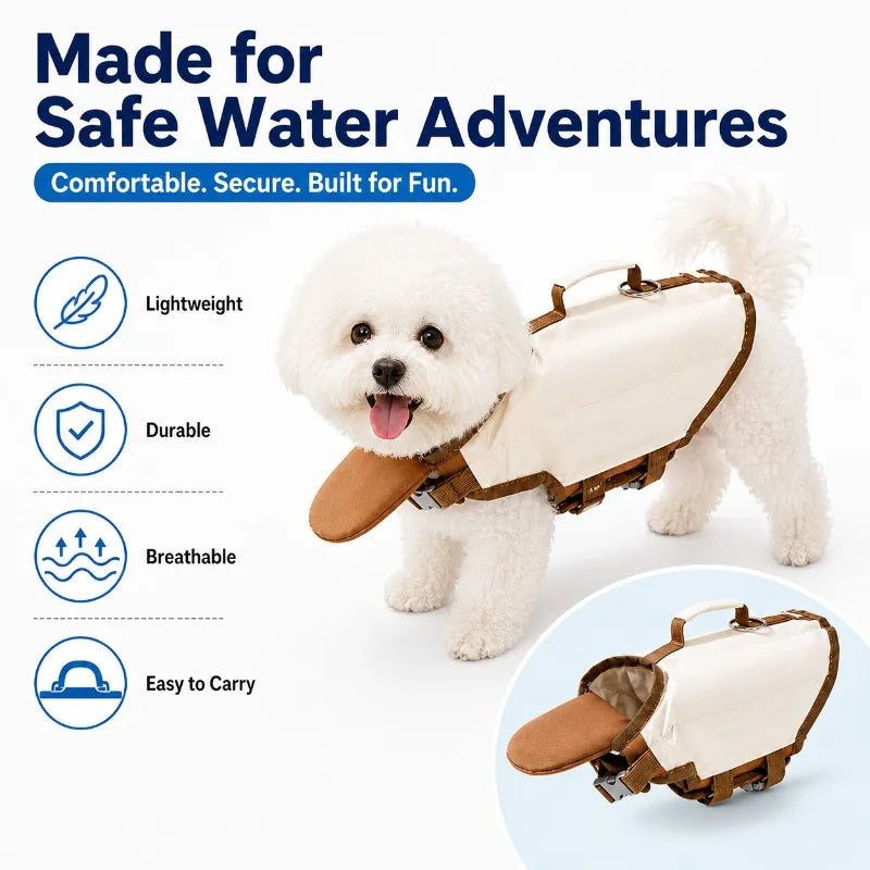 Dog Life Jacket with Rescue Handle for Swimming