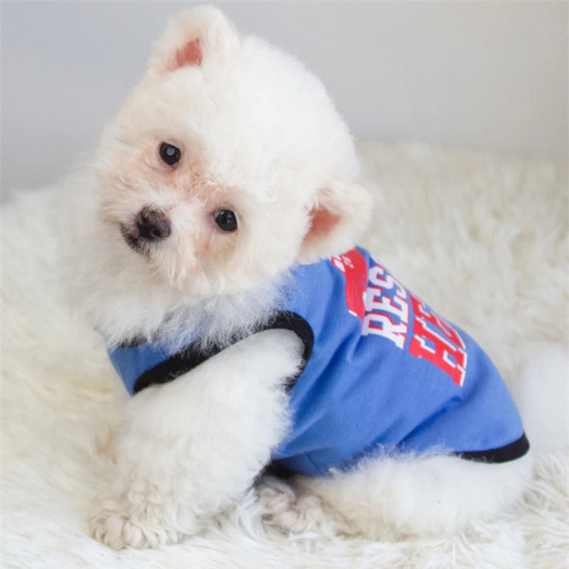 Summer Cotton Pet Vest for Small Dogs Cats Letter Print Dog T-shirts Puppy Clothing