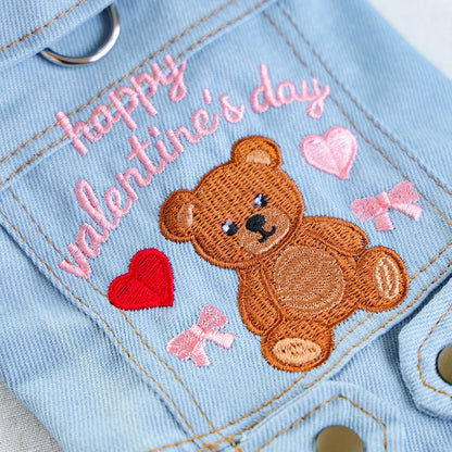Pet Denim Valentine Vest