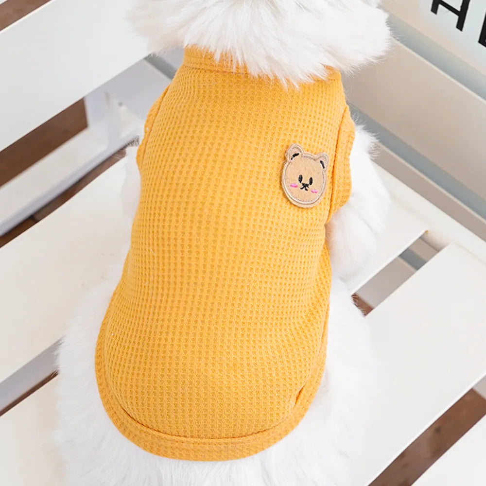 Cat Clothes Waffle Bear Pet Vest Summer Teddy Chihuahua Small Dog Two legged Clothes Cat Puppy Clothes Pet Costume