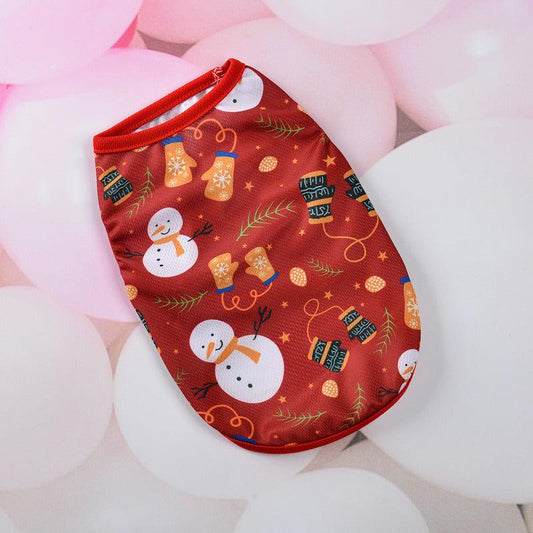 Festive Holiday Pet Vest - Christmas Cartoon Dog Clothes
